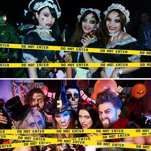 1.9inch x 82Feet Halloween Decorations Caution Tape Roll Halloween Caution Tape Halloween Tape Scary Warning Tape for Halloween Party Decorations Indoor Outdoor