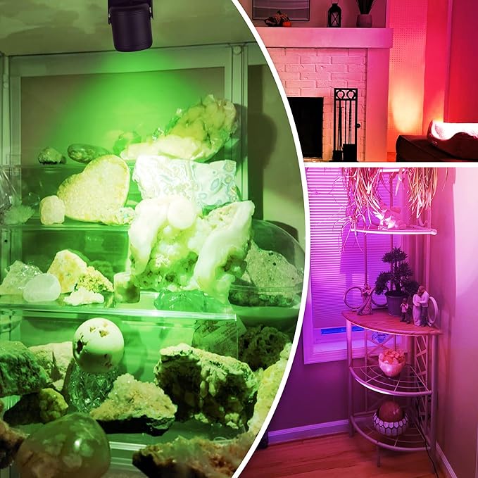 6W RGBW Up Lights Indoor Christmas Spotlight Indoor LED Color Changing Uplighting Indoor with Remote 120V Spot Lights Indoor Plug in Floor Spotlight Indoor for Plant Picture Party, 4 Pack