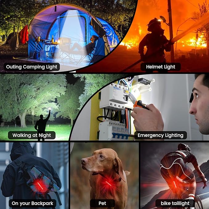 2025 New 4800 Lumens Super Bright Bike Light Taillight for Night Riding,6 LED 8000 mAh Rechargeable Bicycle Headlight Runtime 72+hr,10 Mode,2 Set Aluminum Bracket,Waterproof Bike Headlight for Cycling