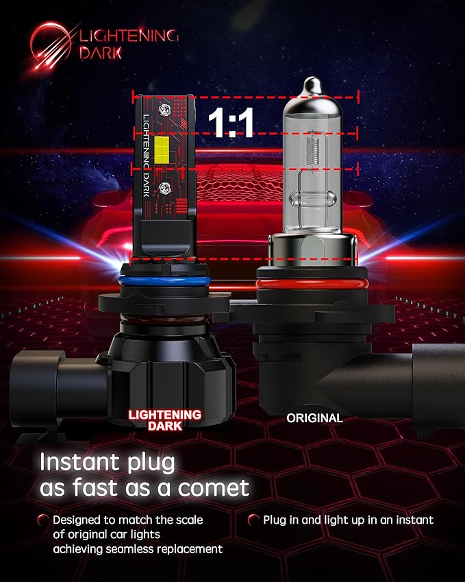 9006 Light Bulbs, HB4 9006 Fog Light Bulbs 6500K Xenon White Extremely Bright Wireless Fanless Bulbs(Pack of 2)