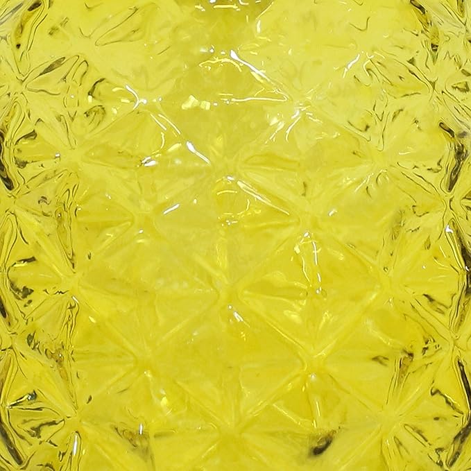 Sunnydaze Tropical Pineapple Glass Patio Torches Set of 2 - 23 to 63-Inch Outdoor Lawn Torch, Garden, Deck & Backyard - Yellow