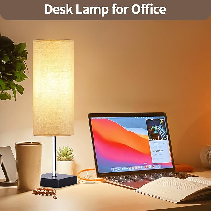 18Inch Cordless Lamp Table Lamps set of 2, 5000mAh Rechargeable Beside Table for Living Room, 2700K Battery Operated Small Bedroom Desk Lamp for Night Stand Linen Fabric Shade for Home（Bulb Included）