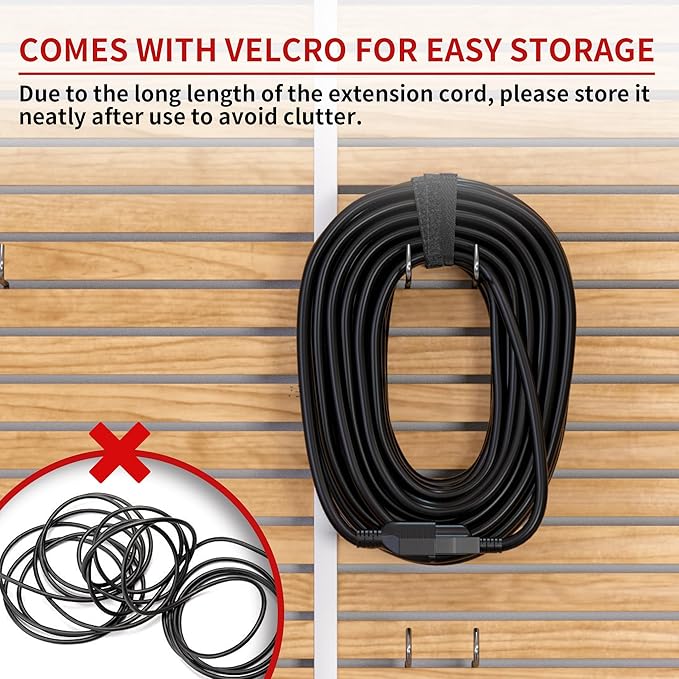 16/3 25 FT Outdoor Extension Cord Waterproof, Weatherproof & Flame Retardant Black 3 Prong Power Cord Outside for Lawn & Garden, 13 Amps 1625 Watts 125 VAC 16AWG SJTW, ETL Listed