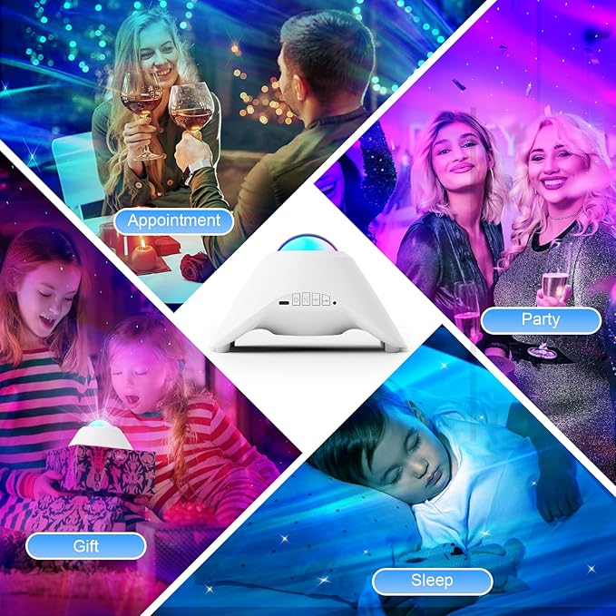 Galaxy Projector,Northern Galaxy Light Aurora Star Projector with Bluetooth Speaker Timer and Remote Control,Night Lights for Bedroom Room Decor, Gifts for Kids, Adults, Christmas, Birthday