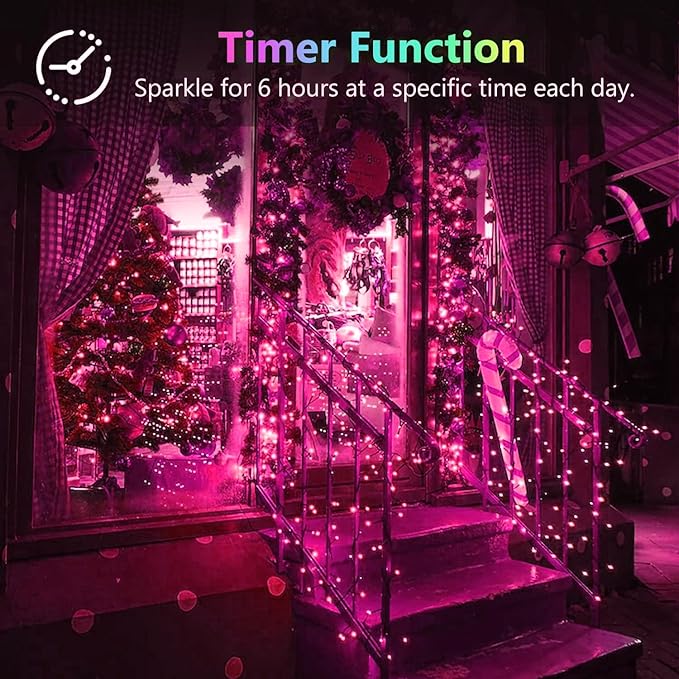 4 Pack 60 LED Pink Fairy Lights Battery Operated with Timer, 20FT Waterproof Twinkle Light Indoor Outdoor, Valentiens Lights for Valentine's Day Bedroom Wedding Birthday Christmas Decorations(Pink)