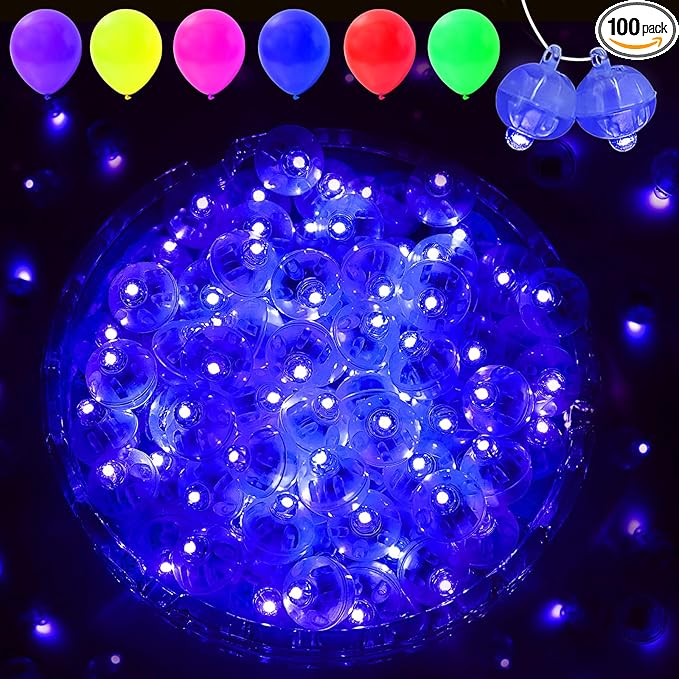 100PCs Mini Led Lights with Hook, Waterproof Round Tiny Led Light for Party Decorations Neon Light for Birthday Party and Wedding Decoration, Blue