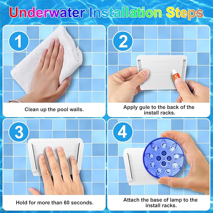 2 Pack Rechargeable Pool Lights for Above Ground Pools, 16 Colors Floating Pool Lights with RF Remote, Submersible led Lights Shower Lamps Decoration Spa, Fountain, Bath, Party