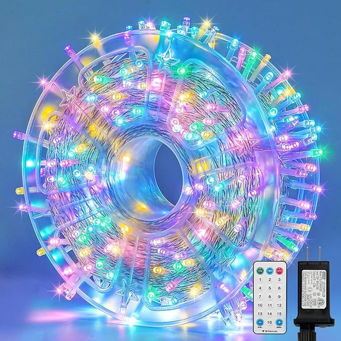 165ft Pastel Easter Lights String, Christmas Mini Light,500 LED with 16 Light Modes, Fairy Lights Plug in for Outdoor Xmas Trees Garland Wreath Holiday Decorations(Green Warm Pink Blue Purple)