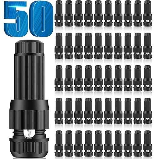 Low Voltage Wire Connectors - Outdoor LED Landscape Lighting Connector 12-18 Gauge Waterproof Landscape Lights Connector for Outside Path Light Deck Light Yard Light Backyard Lighting (50 Pack)
