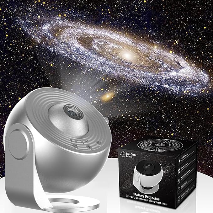 Planetarium Projector for Bedroom, Star Galaxy Light Projector with Nebula Milky Way, LED Night Light for Ceiling with Timer, Mood Lighting for Adults Kids Teens, Home Theater (Silver)