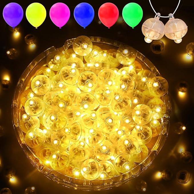 100PCs Mini Led Lights with Hook, Waterproof Round Tiny Led Light for Party Decorations Neon Party Light，Warm White-Blinking Lights