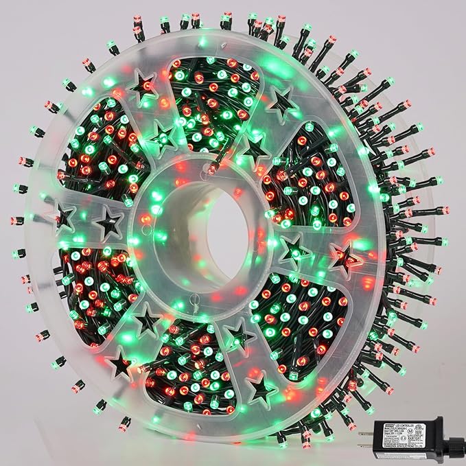 QITONG 500 LED String Lights Green Wire Red and Green Led