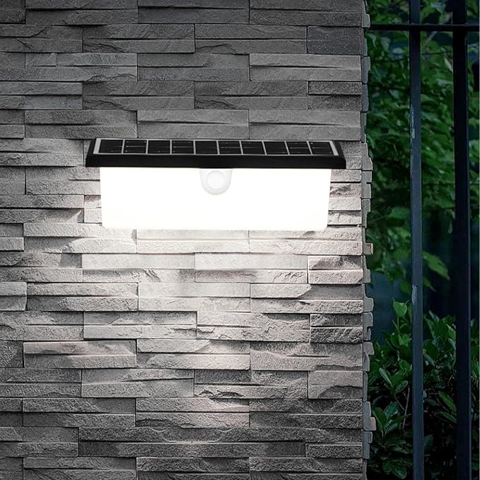 EMANER Motion Solar Flood Light Large 2500LM Bright, 3 Lighting Modes Security Wall Light Cordless, Outdoor Motion Light Dusk to Dawn for Porch Patio Garden Yard Deck (1-Pack)