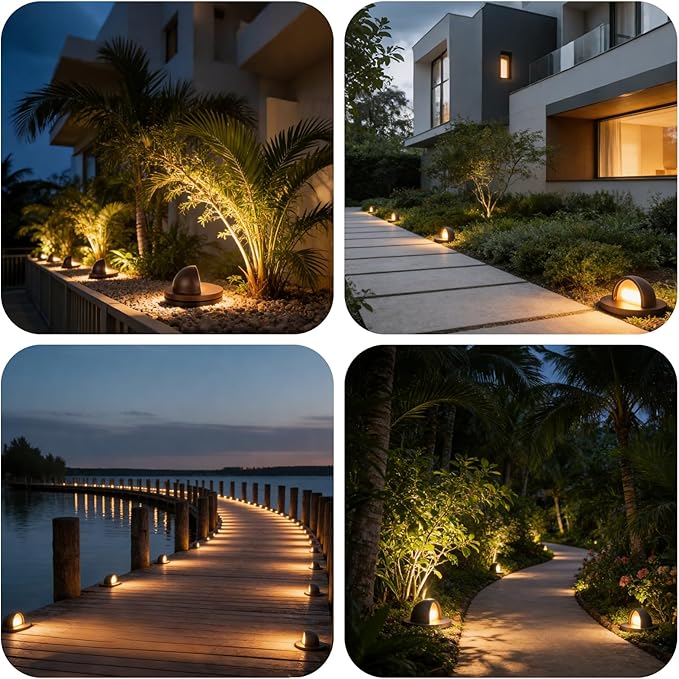 Energetic Low Voltage Well Lights-5W LED In-Ground Lights, 5CCT Landscape Lighting, IP67, RA90, 8 Pack