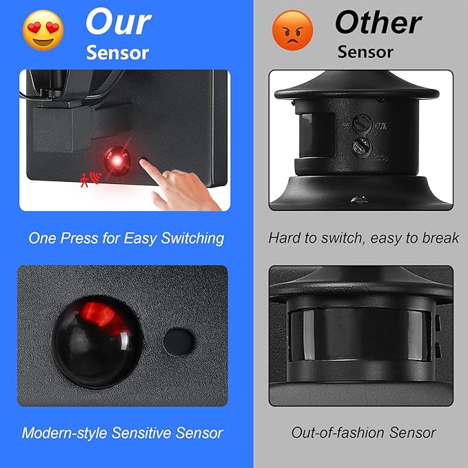 2-Pack Motion Sensor Outdoor Wall Lantern, Dusk to Dawn Outside Modern Lighting Fixtures, Black Exterior Porch Lamp Lighting, Waterproof Outdoor Wall Sconce for Patio (Glass Cover)