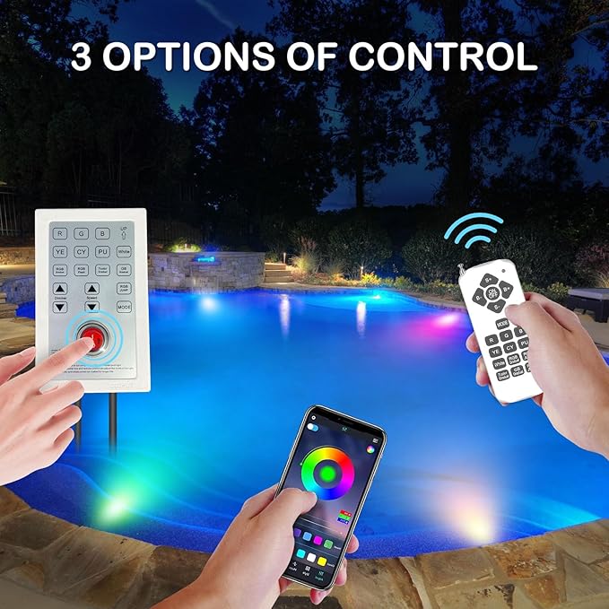 Pool Lights for Inground Pool, 54W 10 Inch Large LED Multicolor Inground Pools Led Light with 150 Foot Cord for Wet Niche, APP & Remote Control