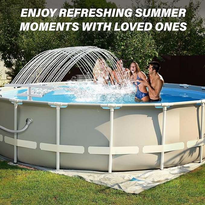 2 Pack Pool Fountain for Above and Inground Pools, Dual-Layer Spray Pool Waterfall Sprinkler Chiller Aerator, Water Fountain Swimming Pool Accessories (for in-tex & Best-Way & Hay-Ward & Cole-Man)