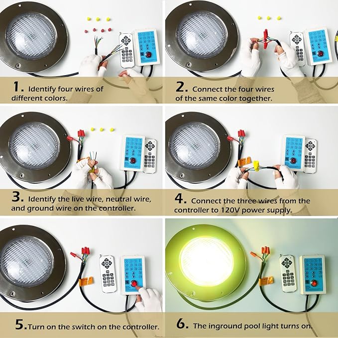 Pool Lights for Inground Pool, 54W 10 Inch Large LED Multicolor Inground Pools LED Light with 100 Foot Cord for Wet Niche, APP & Remote Control