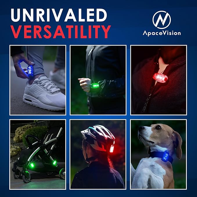 LED Safety Light (2 Pack) - Clip On Strobe/Running Lights for Runners, Dog, Bike, Walking, Boat, Kayak, Stroller and More - High Visibility Accessories for Your Reflective Gear, Bicycle