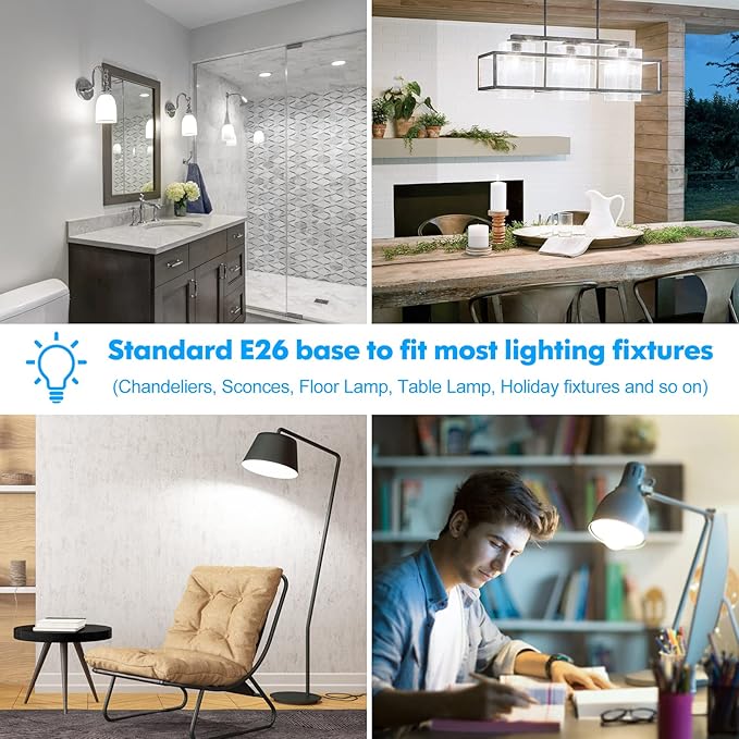 LED Light Bulbs, 100 Watt Equivalent A19 LED Bulbs, 13W 5000K Daylight White 1500 Lumens Non-Dimmable Bright E26 Edison Medium Screw Bulbs for Home Bedroom Living Room Office Outdoor Lamp, 20-Pack