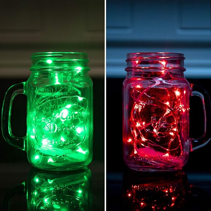 ITART Green Micro LED String Lights Battery Powered 8 Pack Mini String Light 20 LED 6ft Ultra Thin Silver Wire Rope Lights for St Patricks Day Mardi Gras Easter Halloween Party Decor
