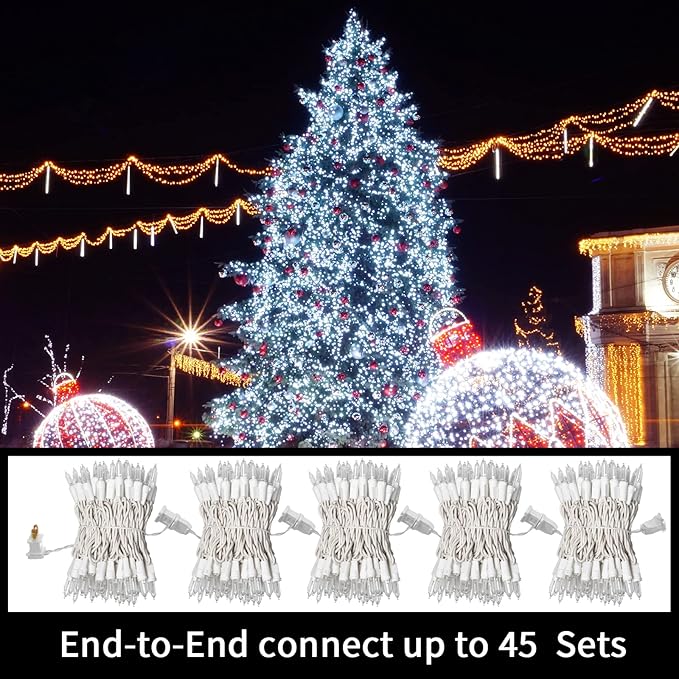 LAMPHOME 100 Mini LED Count White -String Lights - 21.6FT LED Christmas Lights, Mini led Lights for Indoor Outdoor Home Holiday Party Wedding Independence Day Decoration