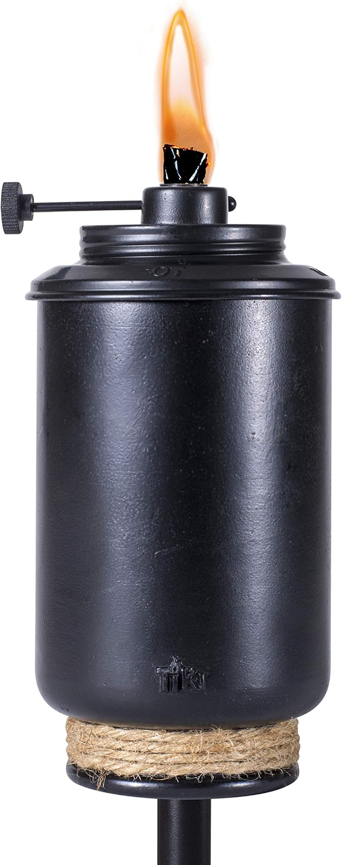 TIKI Adjustable Flame Resin Torch – Black Decorative Outdoor Lighting for Backyard, Lawn, Patio & Garden | 65" | Weather-Resistant | Includes Long-Lasting Wick & Snuffer