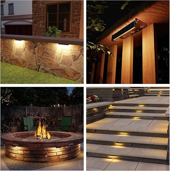 12 Pack 7 Inch Retaining Wall Lights, 5W LED Hardscape Lighting 12V AC/DC Low Voltage Step Lights Outdoor, 2700K Soft White IP65 Waterproof Landscape Lighting for Patio Walls Stairs, ETL