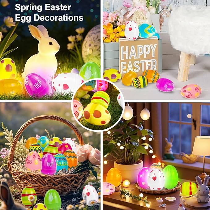 24 Pack 7Ft Fairy Lights with Easter Egg, Battery Operated 20 LED Easter Lights String 3 Mode for Outdoor Bedroom Home Spring Themed Decor