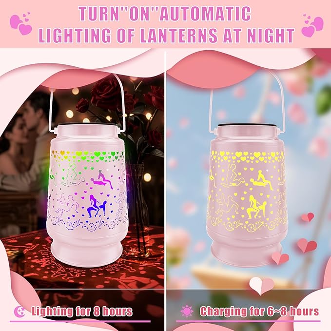 Valentine's Day Gifts for Him Her Anniversary Couple Gift Rechargeable Lantern Lamp Night Light Gag Gifts for Women Men Girlfriend Boyfriend Husband Wife for Birthday Wedding Funny Present