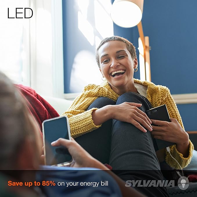 SYLVANIA ECO LED Light Bulb, A19, 100W Equivalent, Efficient 14.5W, 7 Year, 1450 Lumens, Frosted, 5000K, Daylight - 6 Count (Pack of 1) (40884)