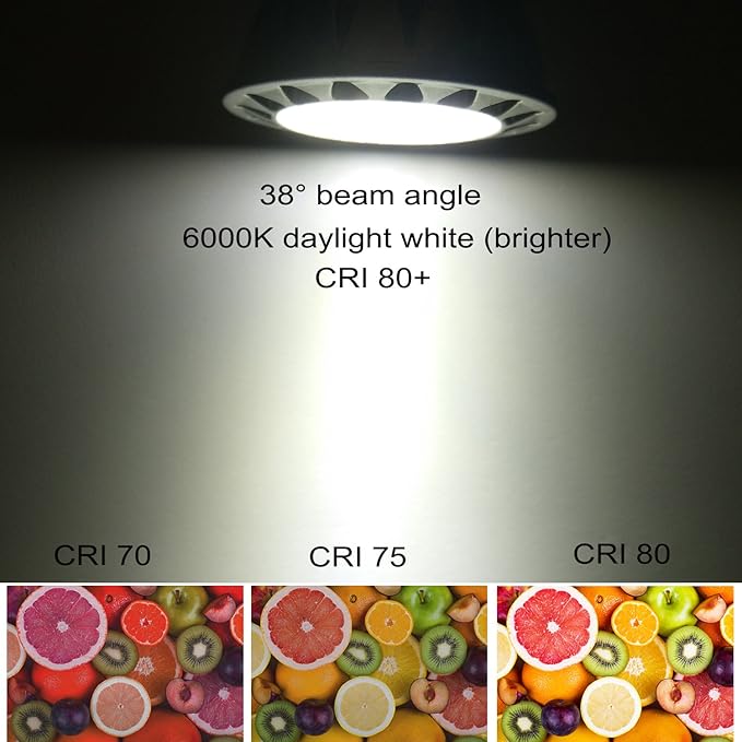 ALIDE MR16 Led Bulbs GU5.3 7W 6000K Daylight Cool Bright White,50W-75W Halogen Equivalent,12V MR16 Bulb Spotlight for Kitchen Home Track Ceil Recessed Accent Lighting,Not Dimmable,38 Deg,6 Pack