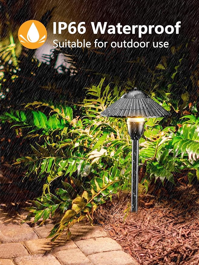 ZUCKEO Low Voltage Landscape Lights 5W Aluminum Pathway Lights,12V-24V Outdoor Landscape Lighting, 3000K Wired Path Light for Yard Garden Walkway, IP66 Waterproof, 12Pack with Connector