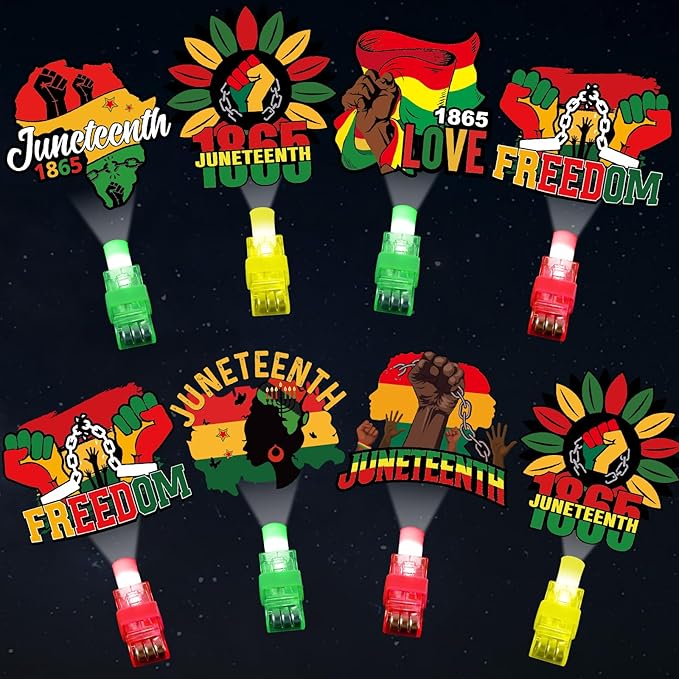 36Pcs Juneteenth LED Finger Lights Juneteenth Party Favor Glow in the Dark Light Up Finger Light Freedom Day Themed s Bulk for Birthday Party Goodie Bag Stuffer Birthday Gifts Prize