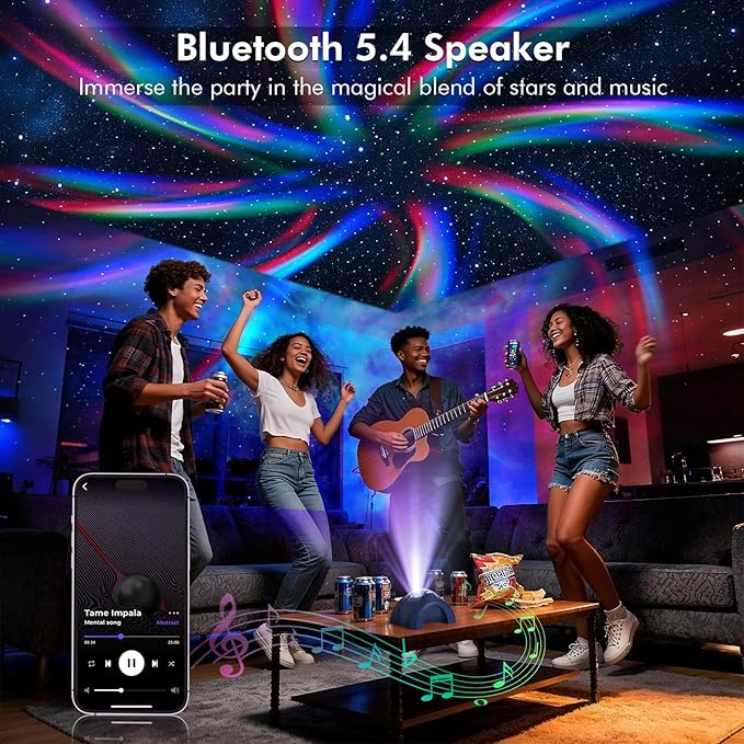 Rossetta Dual Lens Galaxy Projector, Star Projector for Bedroom with White Noise & Bluetooth Speaker, Remote, Timer, Aurora & Nebula Night Light for Easter, Party, Yoga, Gifts for Kids Adult Teen