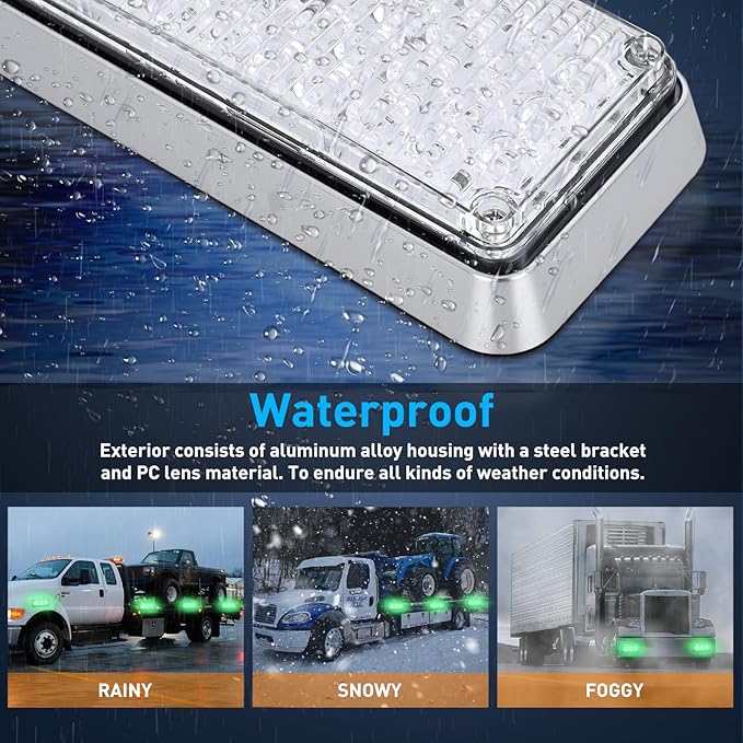 Nilight 2PCS 42LED Green Wireless Magnetic Strobe Lights Portable Warning Hazard Light Surface Mount Waterproof 5 Patterns for 12V 24V Cars Trucks Van Off Road Vehicles ATV