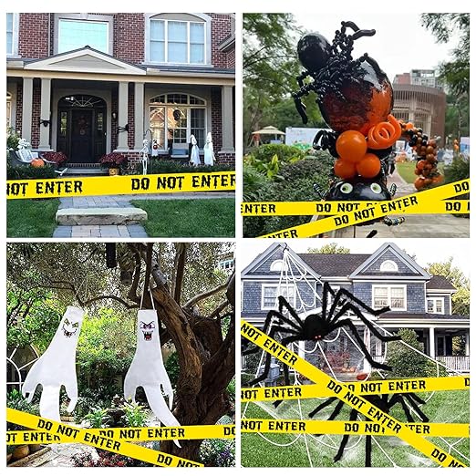 1.9inch x 82Feet Halloween Decorations Caution Tape Roll Halloween Caution Tape Halloween Tape Scary Warning Tape for Halloween Party Decorations Indoor Outdoor