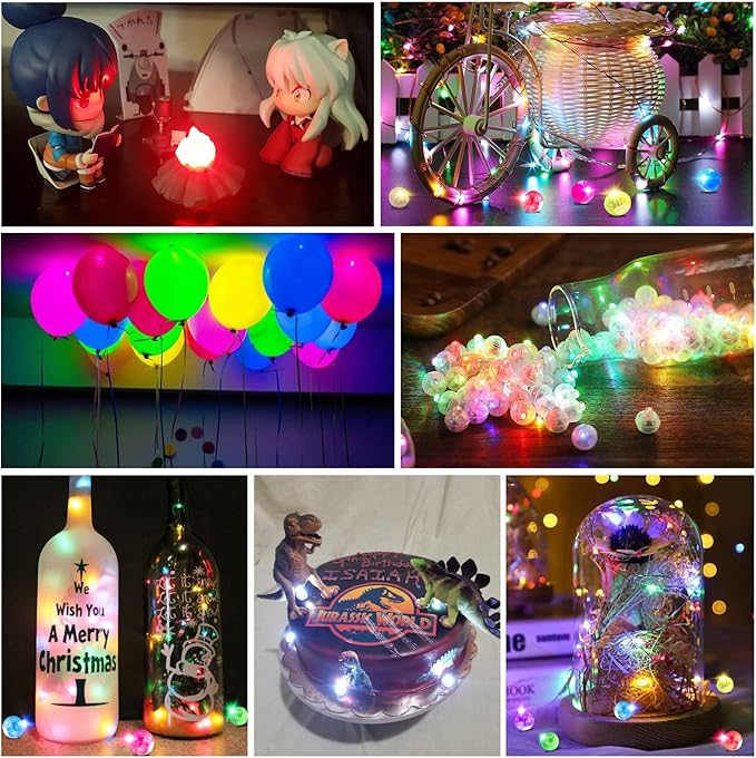 100PCs Mini Led Lights,Flashing Led Balloons Light for Party Decorations Neon Party Lights for Paper Lantern Easter Eggs Birthday Party Wedding Halloween Christmas Decoration - Blinking Warm