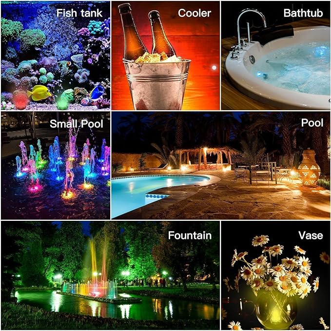 LUXJET LED Lights with Remote for Christmas Decorations - Color Changing Waterproof LED Lights for Christmas Gifts Party Glass Vase Easter Decoration