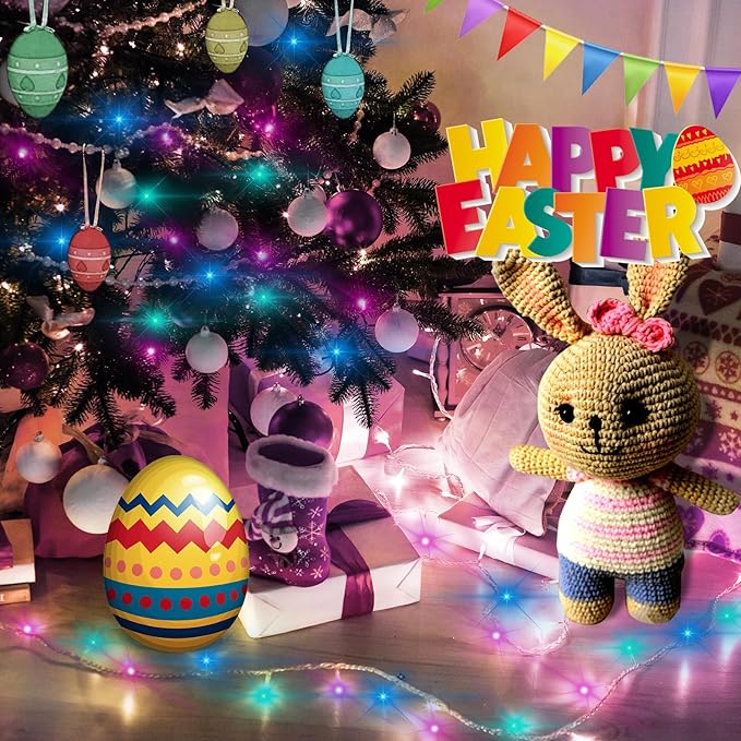 ILLUMINEW 300 Led Multi Color Outdoor String Lights Waterproof Easter Decorations, 108 Ft 8 Modes Twinkle Plug in Fairy Lights for Bedroom Yard Wedding Room Decor
