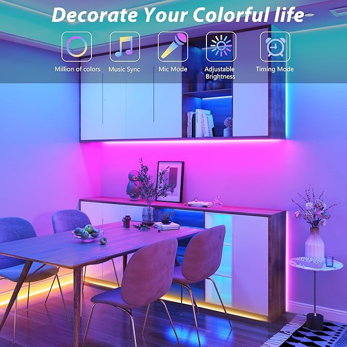 300ft Outdoor Led Strip Lights Waterproof, Ip68 Outside Led Light Strip Waterproof with Remote and App Control, Exterior Led Rope Lights Music Syne RGB Strip Lights for House Decor (2*150ft)