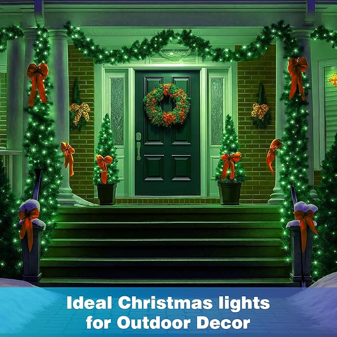 Christmas Lights 500LED 164FT, Waterproof Christmas Tree Lights with 8 Modes, Remote Control 3 Timers & Memory Function Xmas Decorations for House and Holiday (Green)