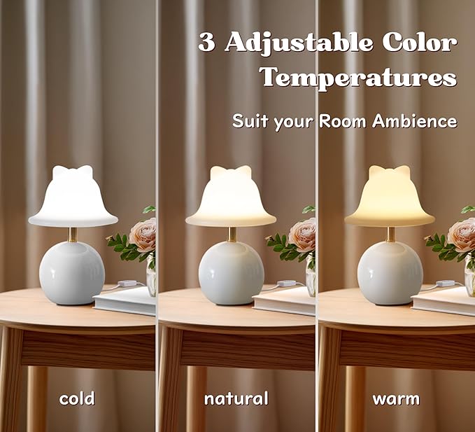 Joyzy Mushroom Table Lamp for Bedroom,Desk Bedside Small Lamps for Living Room Night Stands,Mushroom Lighting Decor Cute Modern Light,Unique Aesthetic Home Living Room Decor