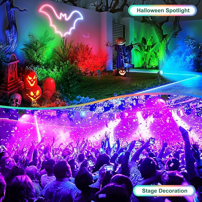 T-SUN RGBW Spotlights Indoor, Uplights Indoor Party Lights with Remote Control, 16 Colors Up Lights Floor Spotlight Accent Lighting for Plants Plantings Home Party Stage, Set of 4