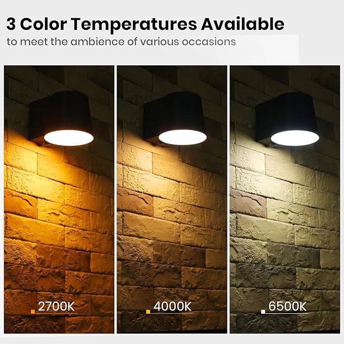 Outdoor Wall Light Fixture, AC/Solar Charging Front Porch Lights Wall Mount Waterproof, 2700K/4000K/6500K, Dusk to Dawn Outdoor Lighting Motion Sensor for Door Entryway Garage, Darkgrey, 1pcs