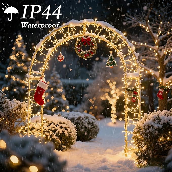 132FT 400 LED Christmas Tree Lights, Bright Warm White Outdoor Christmas String Lights for House, Fairy Lights with 8 Modes, Waterproof & Durable Indoor Outdoor Decor, Timer Included