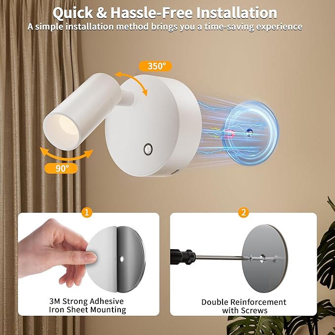 Rechargeable LED Spotlight Indoor: Wireless Battery Operated Spotlight with Remote Control Small Picture Spot Light Accent Uplighting for Plant Artwork White