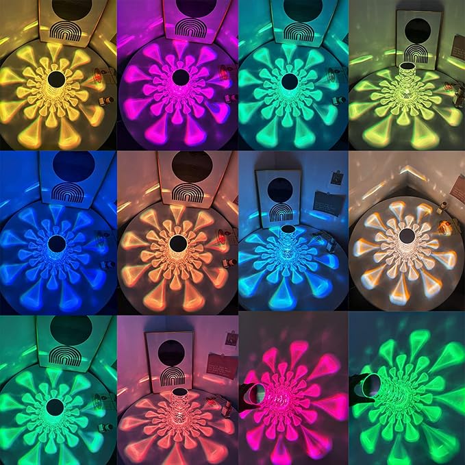 MIFXIN Crystal Table Lamp RGB 16 Colors Changing Remote Control Touch Diamond Crystal Lamp USB Charging Touch Bedside Light Acrylic LED Desk Lamp for Bedroom Living Room Decor (Water Drop)