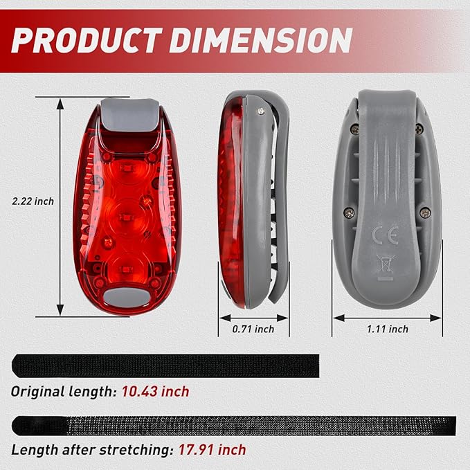 Nilight LED Safety Light 4PCS Red Green White Marine Navigation Bike Tail Lights Three Modes Waterproof Reflective Gear Clip On Flash Strobe Indicator Lamp for Night Boating Fishing Cycling Jogging