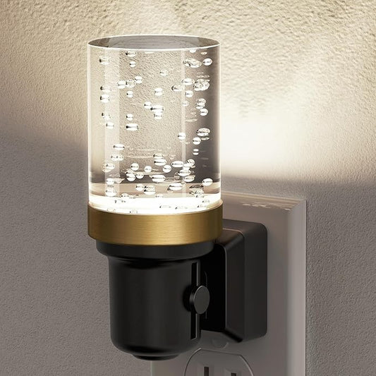 JandCase Night Light, Dimmable Night Lights Plug into Wall, Auto On/Off Light Sensor Nightlight, 5000K Daylight White 0-100LM Brightness LED Night Light, Bathroom Hallway Bedroom Decoration